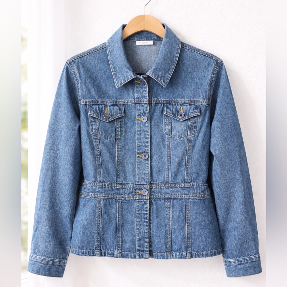 Valerie Stevens 100% Cotton Light Blue Denim Button-Front Jacket L